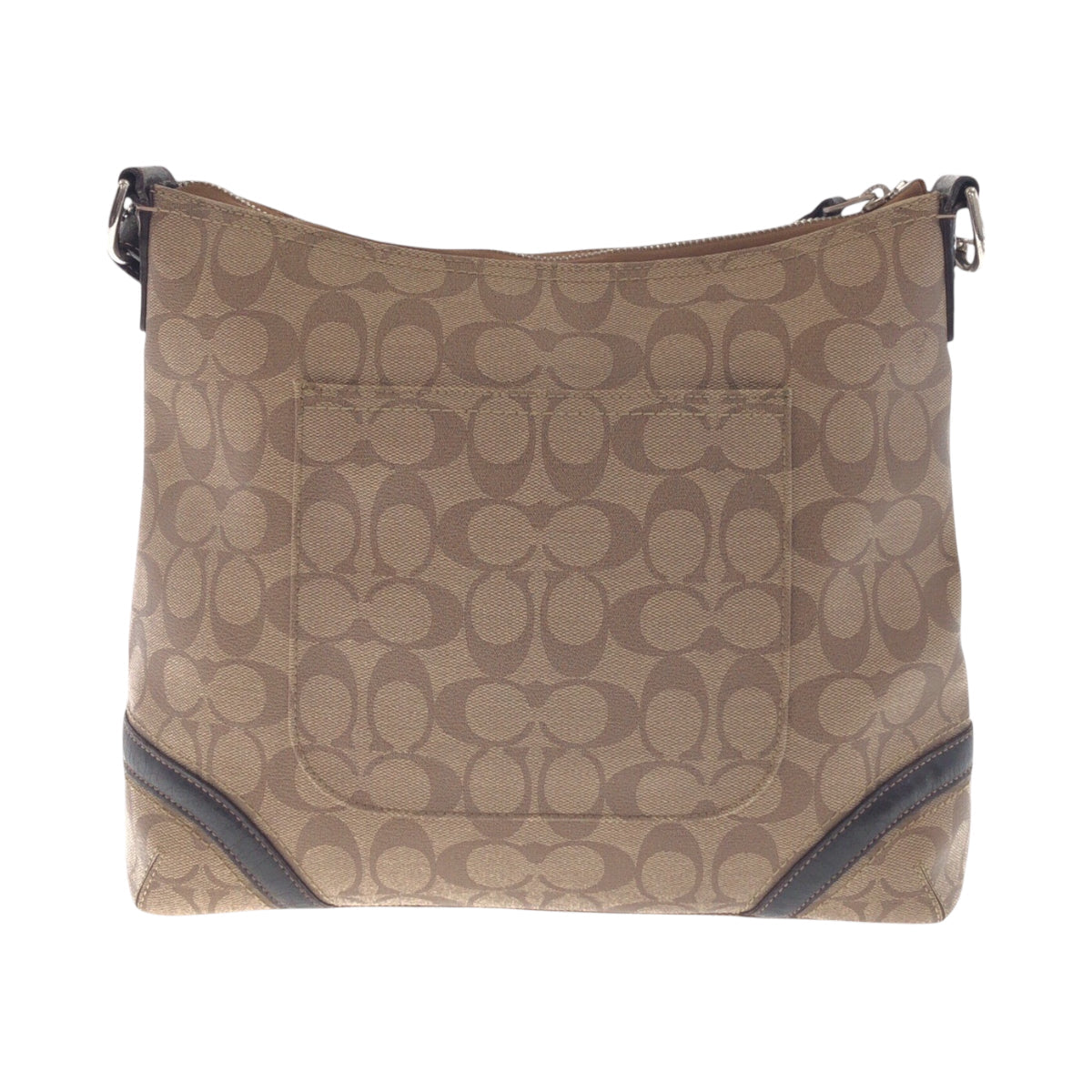 Coach Shoulder Bag Pvc Brown Signature