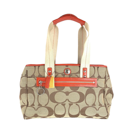 Coach Tote Bag Canvas Beige Signature