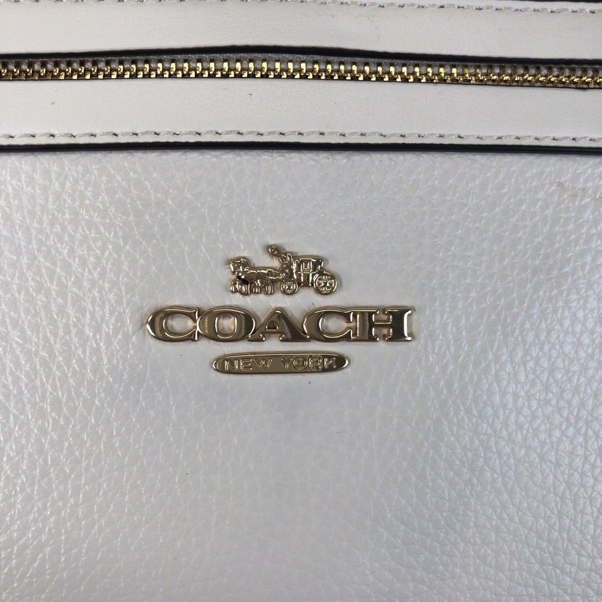 Coach Shoulder Bag Leather White Rexy