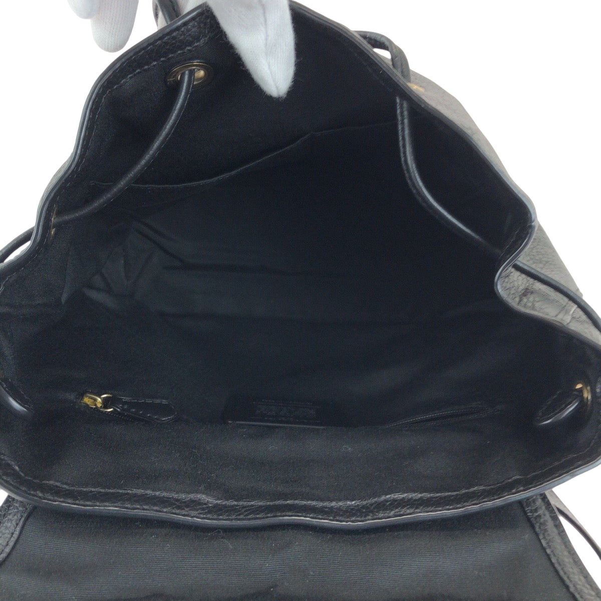 Coach Backpack F72645 Leather Black Backpack Backpack Logo Women Used Authentic