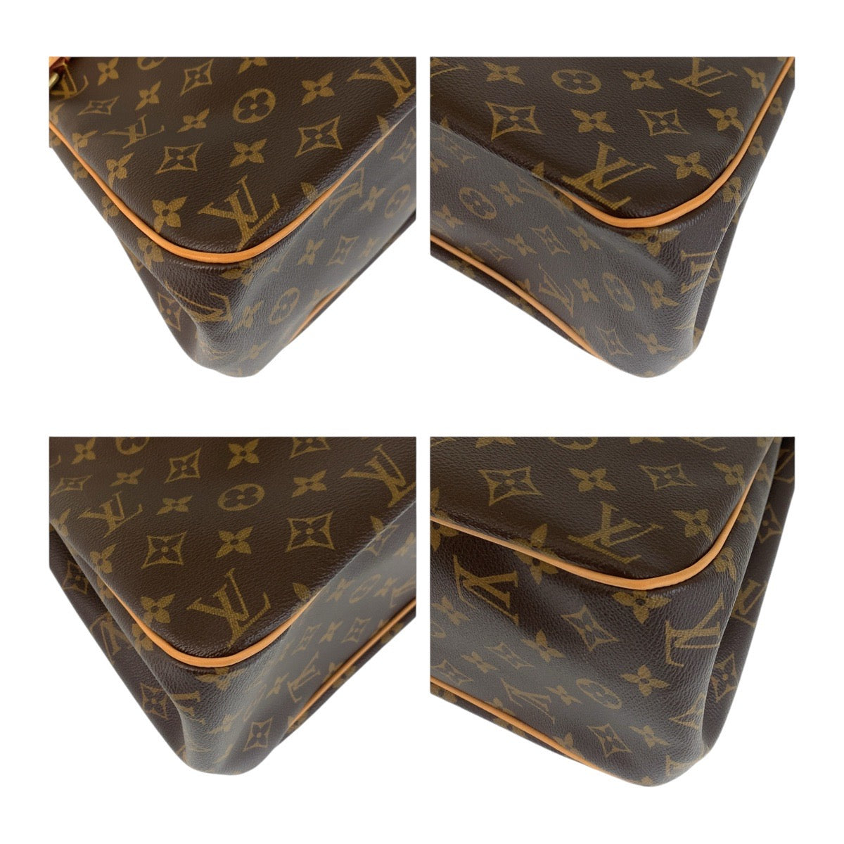 Louis Vuitton Tote Bag M51154 Pvc Brown Gold Metal Tote Bag Shoulder Bag Monogram Batignolles Horizontal Women Used Authentic