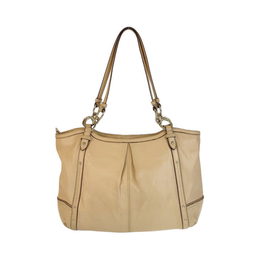 Coach Tote Bag Leather Beige