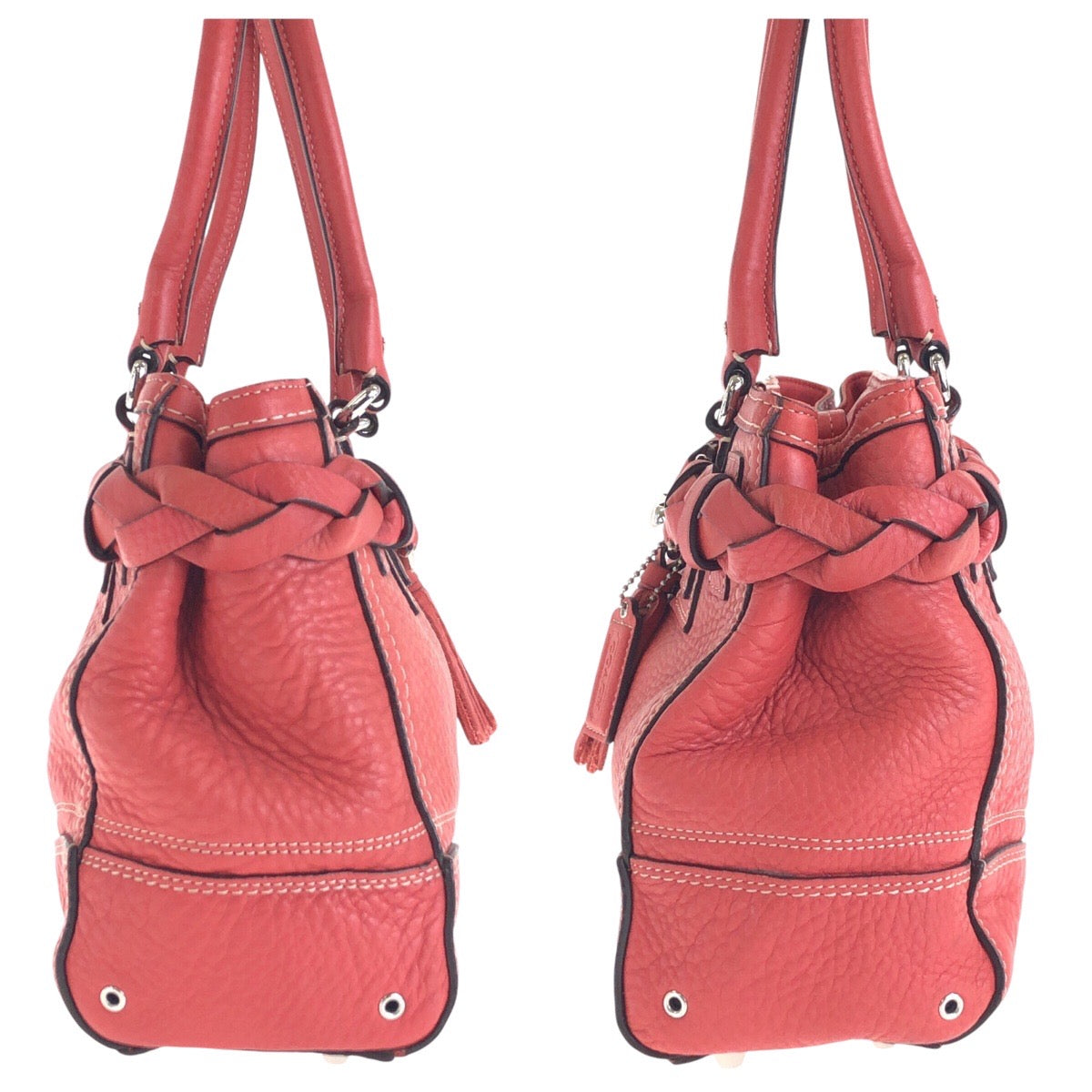 Coach Tote Bag Leather Pink