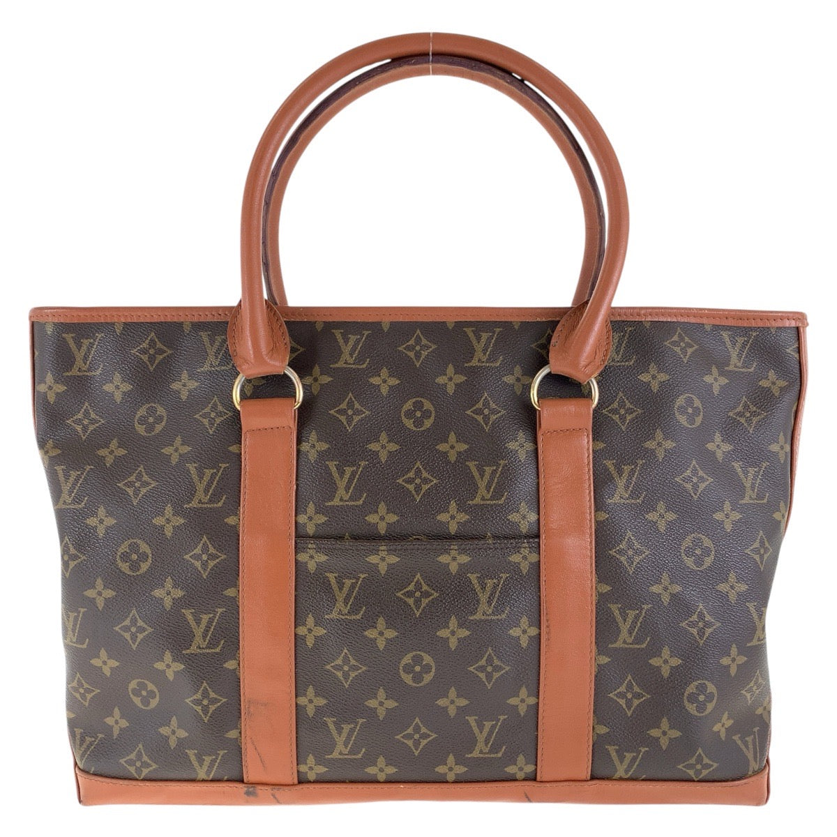 Louis Vuitton Tote Bag M42425 Pvc, Leather Brown Tote Bag Shoulder Bag Monogram Weekend Pm Women Used Authentic