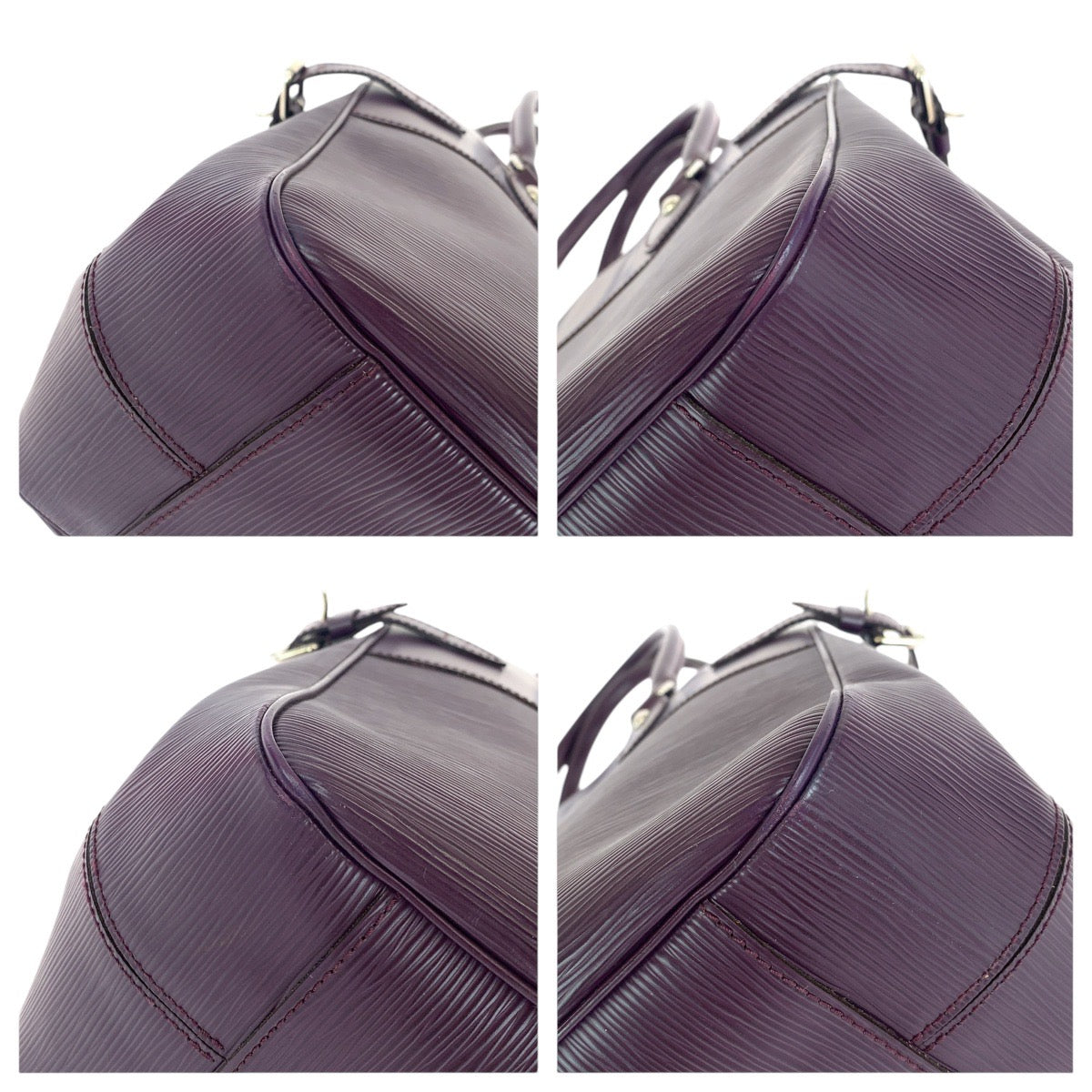 Louis Vuitton Tote Bag M5926 K Leather Purple Silver Metal Tote Bag Shoulder Bag Epi Passy Pm Women Used Authentic