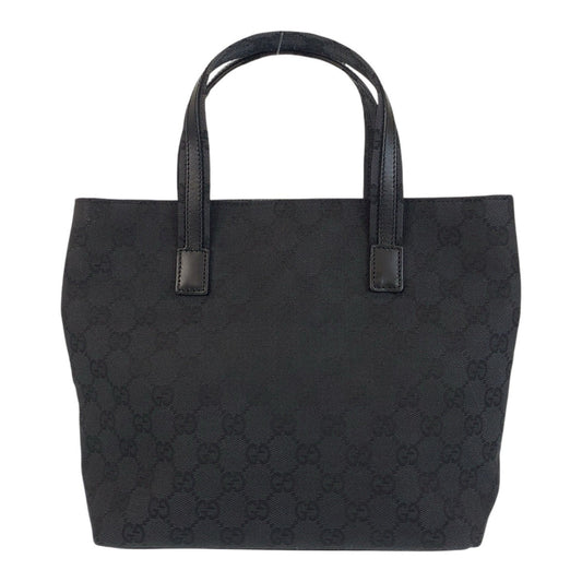 Gucci Tote Bag 002 1080 Gg Canvas, Leather Black Black Tote Bag Handbag Women Used Authentic