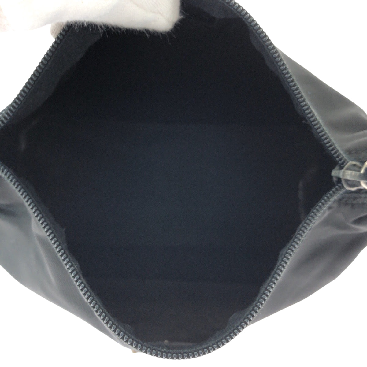 Prada Pouch Nylon Black Pouch Cosmetics Pouch Test Triangle With Logo Women Used Authentic