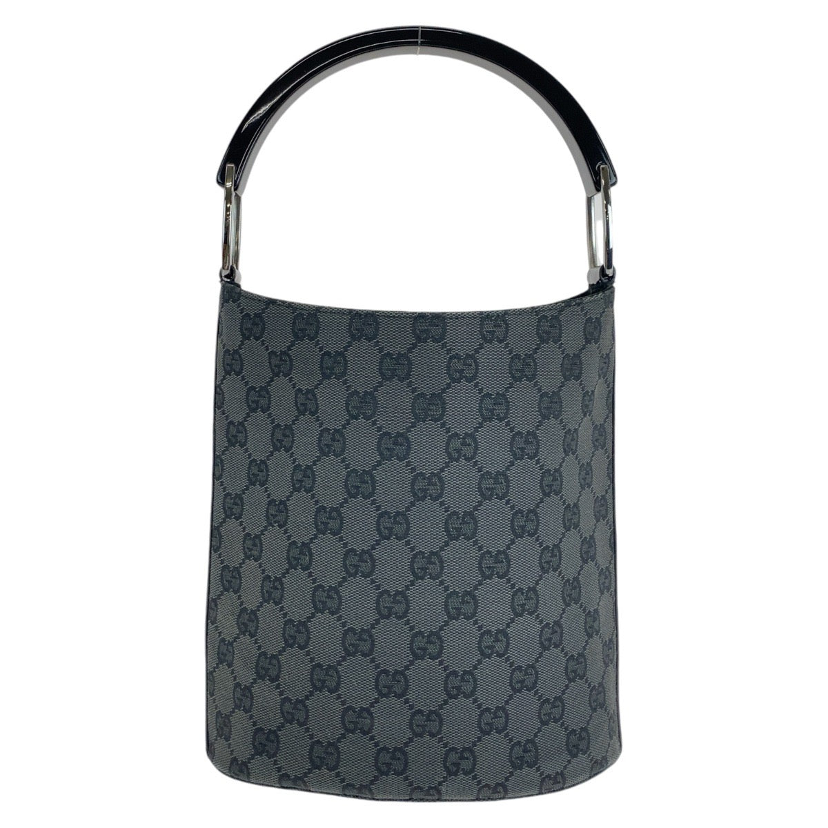 Gucci Handbag 001 3753 Gg Canvas, Plastic Black Black Handbag Women Used Authentic