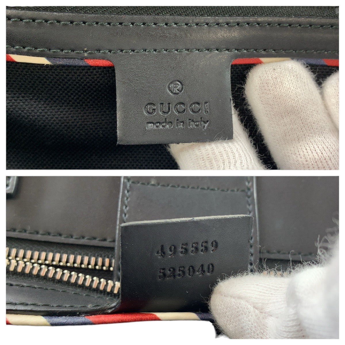 Gucci Tote Bag 495559 Gg Supreme Canvas, Leather Black Black Multicolor Silver Metal Tote Bag Shoulder Bag 2way Sherry Line Courier Emblem Embroidery Mens Used Authentic