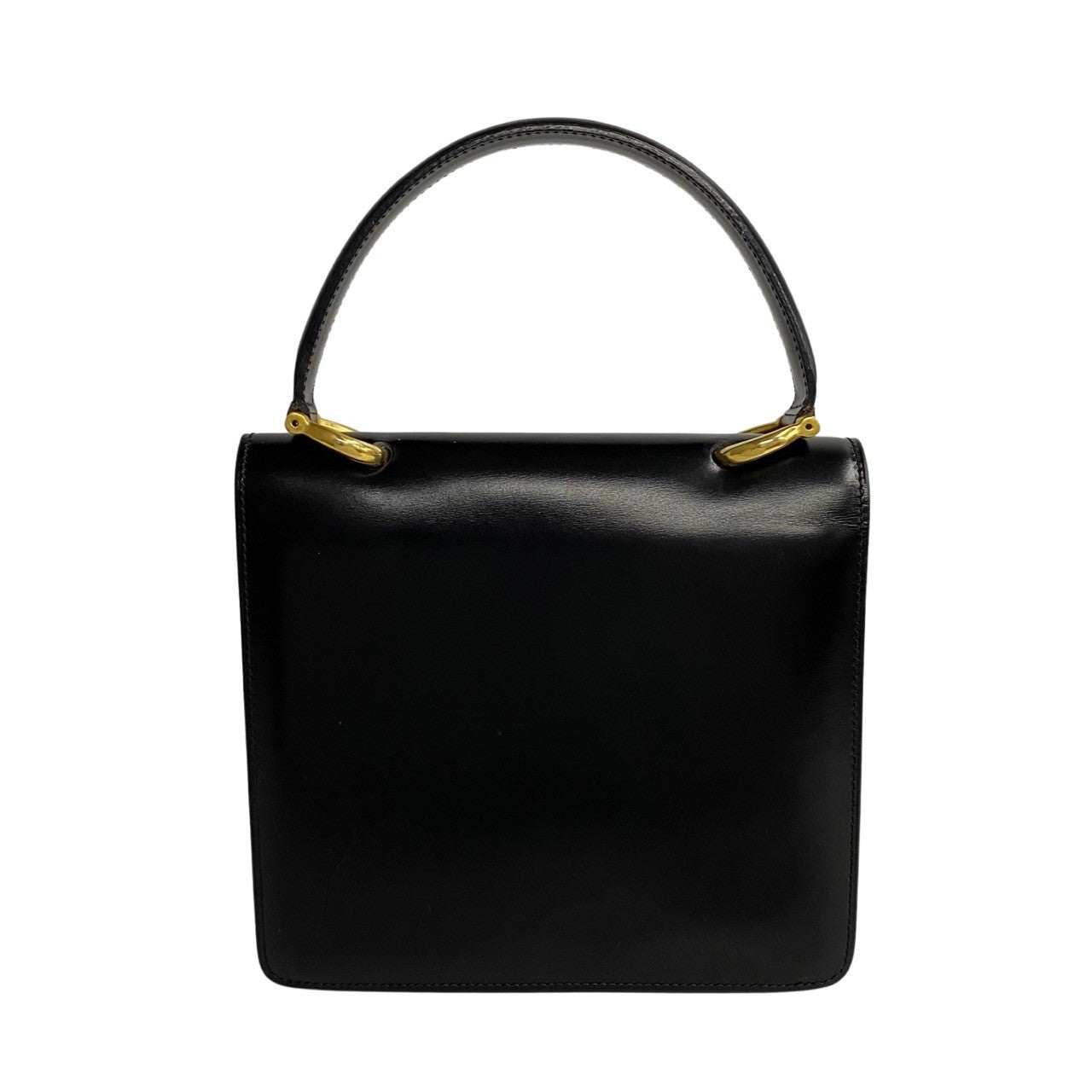 Celine Handbag Calfskin, Leather Black Women Used Authentic