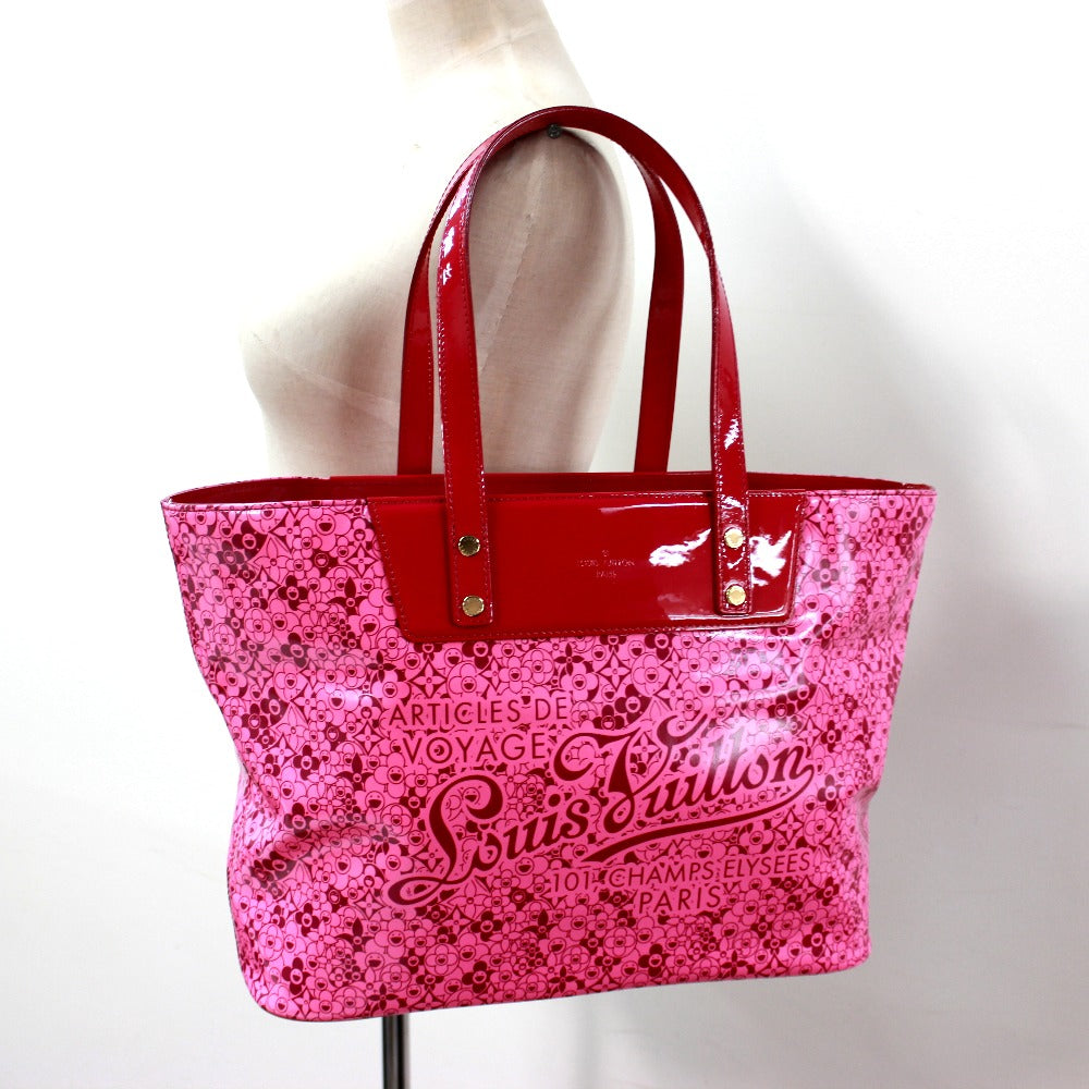 Louis Vuitton Tote Bag M93160 Pvc Pink Beach Line Cosmic Pm Women Used Authentic