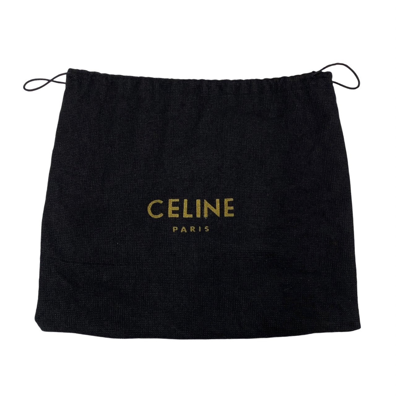 Celine Shoulder Bag Calfskin, Leather Black Logo Ring Metal Women Used Authentic