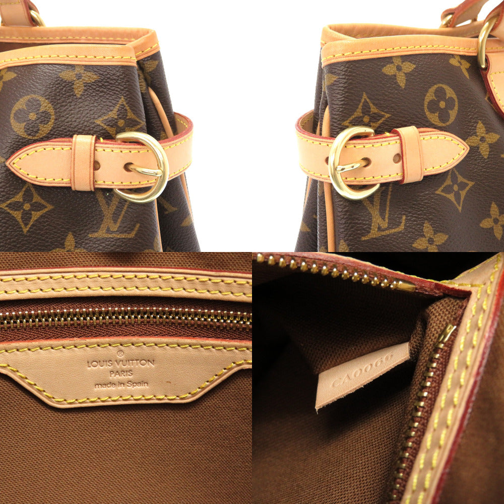 Louis Vuitton Tote Bag M51154 Monogram Canvas Brown Monogram Batignolles Horizontal Women Used Authentic