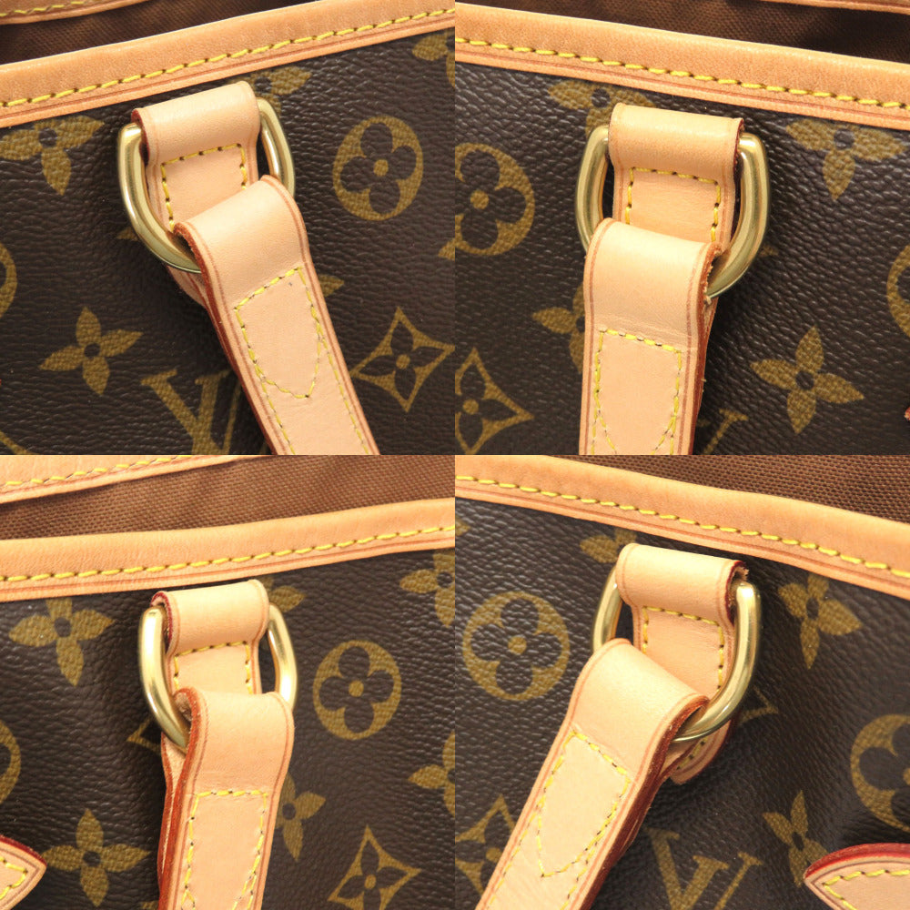 Louis Vuitton Tote Bag M51154 Monogram Canvas Brown Monogram Batignolles Horizontal Women Used Authentic