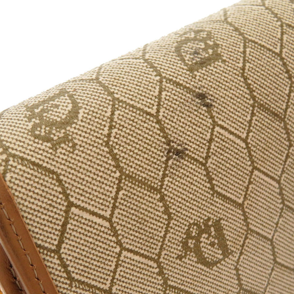 Christian Dior Shoulder Bag Pvc, Leather Beige Honeycomb Pattern Women Used Authentic