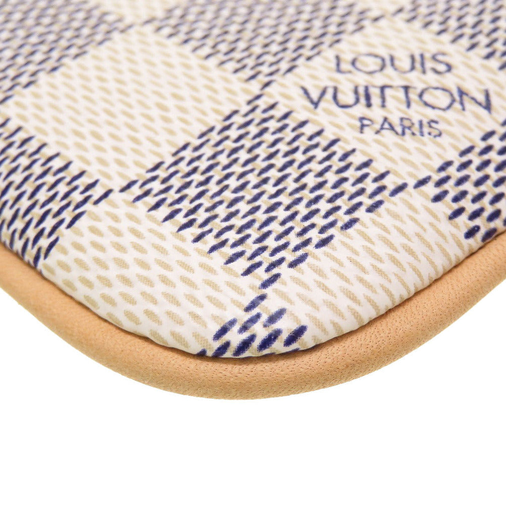 Louis Vuitton Pouch N60027 Damier Azur Canvas White Accessory Pouch Damier Azur Pochette Mira Mm Women Used Authentic