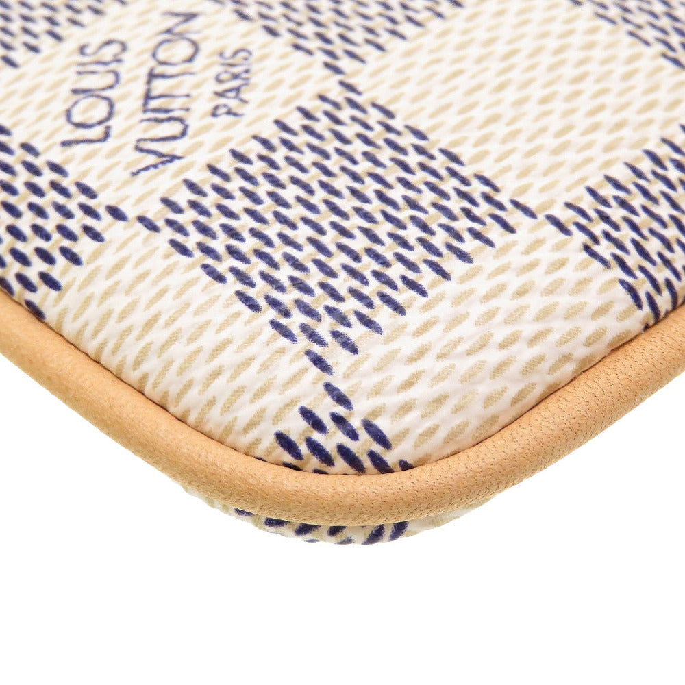 Louis Vuitton Pouch N60027 Damier Azur Canvas White Accessory Pouch Damier Azur Pochette Mira Mm Women Used Authentic