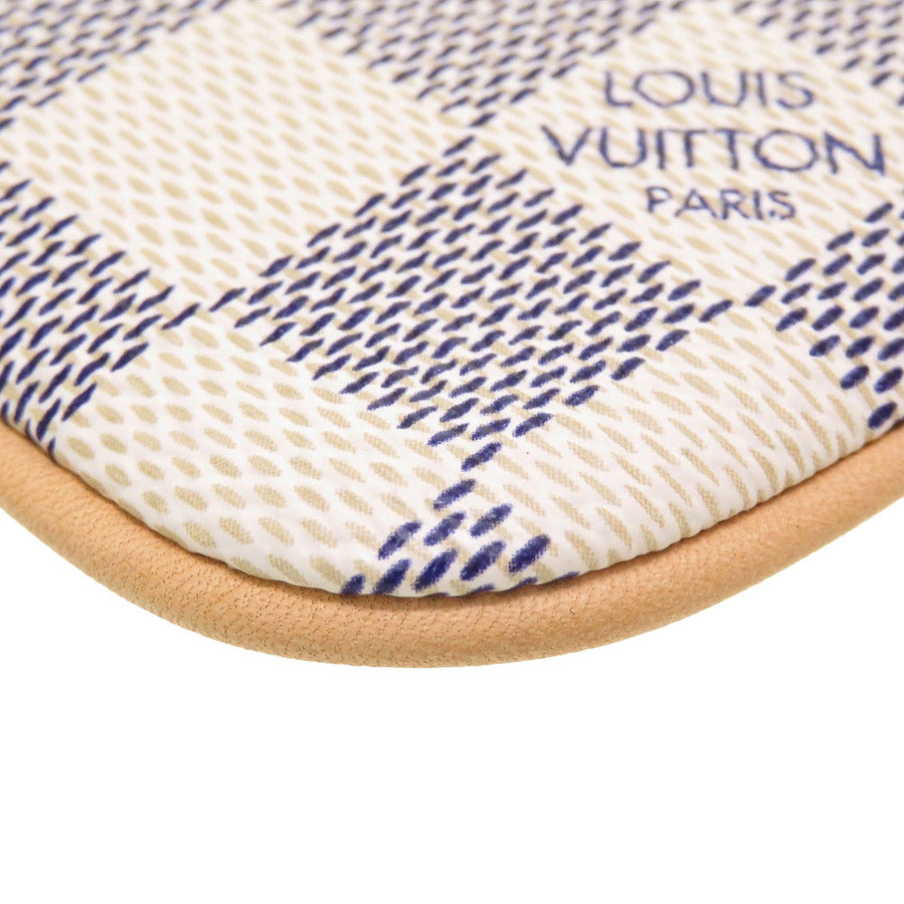 Louis Vuitton Pouch N60027 Damier Azur Canvas White Accessory Pouch Damier Azur Pochette Mira Mm Women Used Authentic