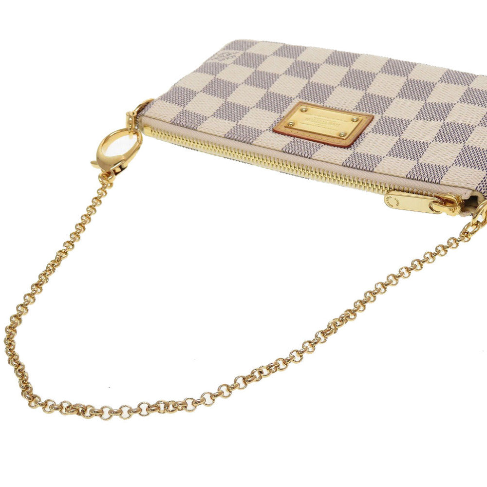 Louis Vuitton Pouch N60027 Damier Azur Canvas White Accessory Pouch Damier Azur Pochette Mira Mm Women Used Authentic