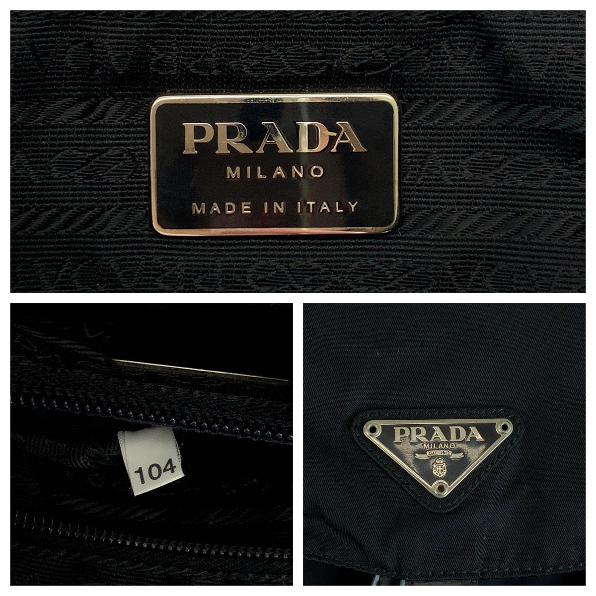 Prada Backpack Nylon Black Backpack Backpack Test Triangle With Logo Women Used Authentic