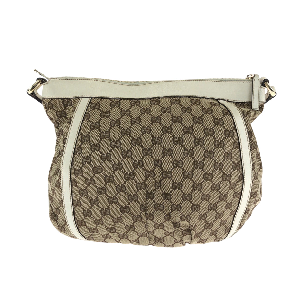 Gucci Shoulder Bag 204940 Gg Canvas Beige White Gold Metal Shoulder Bag Messenger Bag Abbey Women Used Authentic