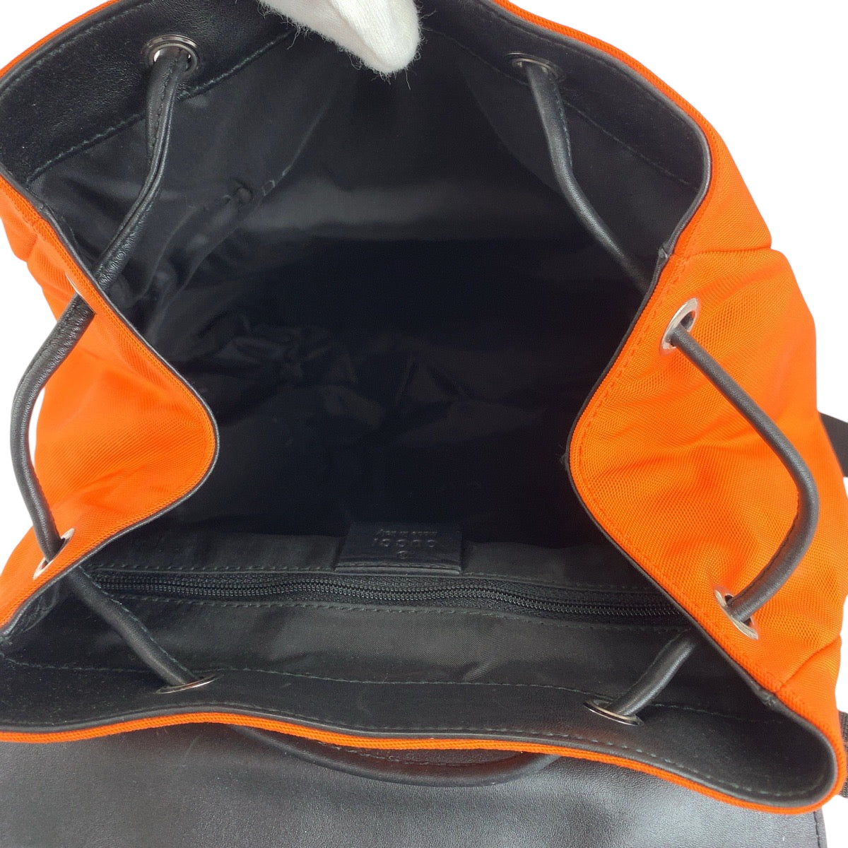 Gucci Backpack 003 0233 Nylon, Leather Orange Black Silver Metal Backpack Backpack Women Used Authentic