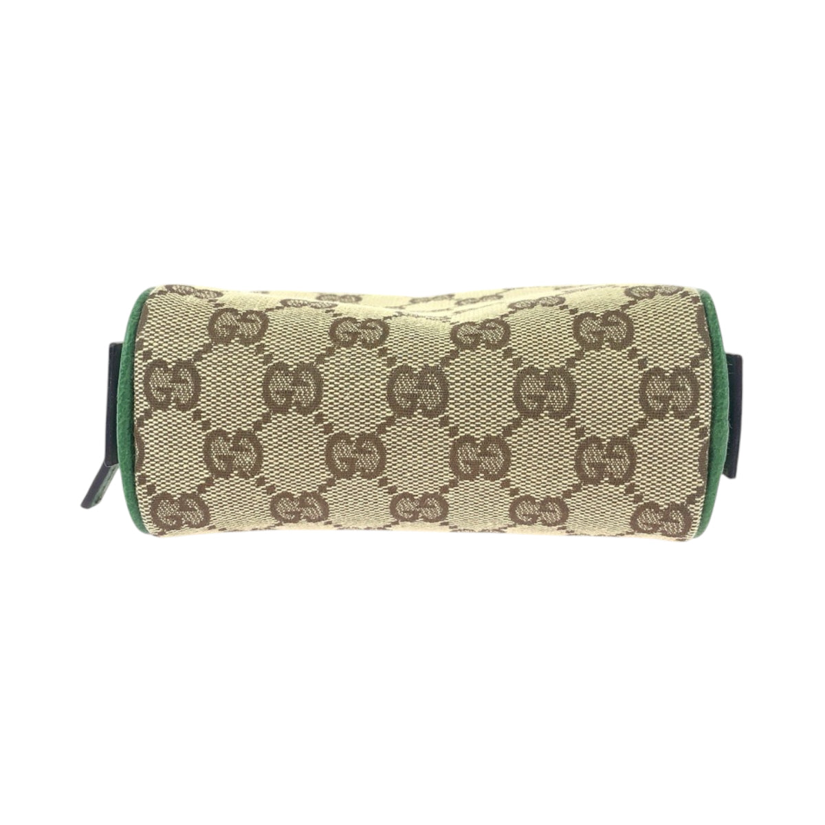 Gucci Pouch 120978 Gg Canvas Beige Green Gold Metal Pouch Cosmetics Pouch Women Used Authentic