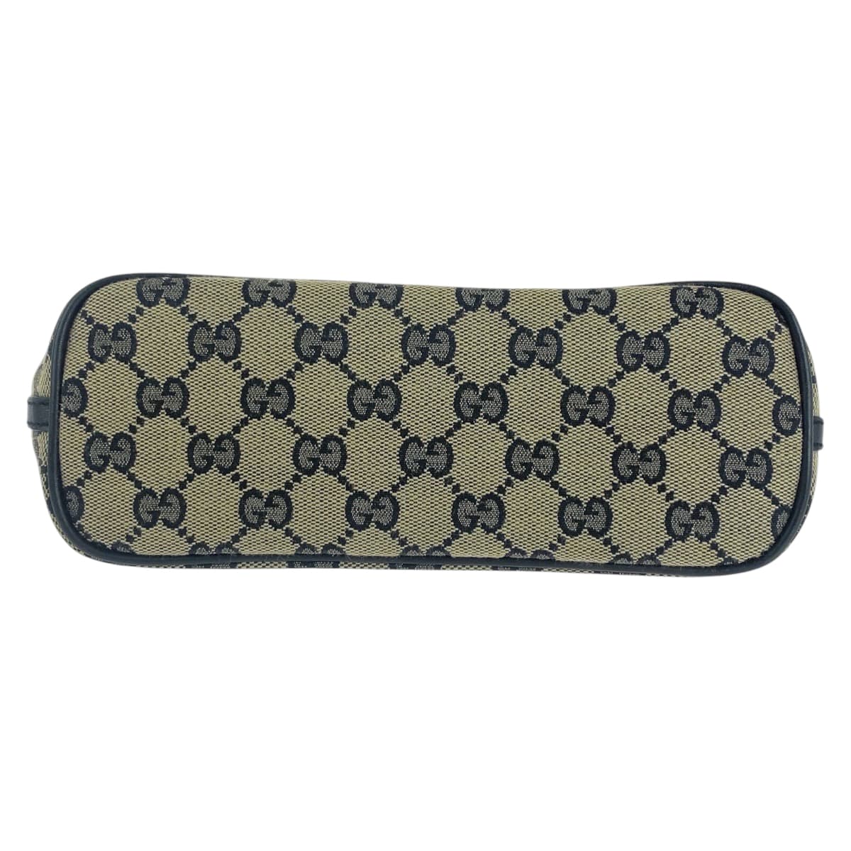 Gucci Handbag 122759 Gg Canvas, Leather Black Beige Gold Metal Handbag Accessory Pouch Women Used Authentic