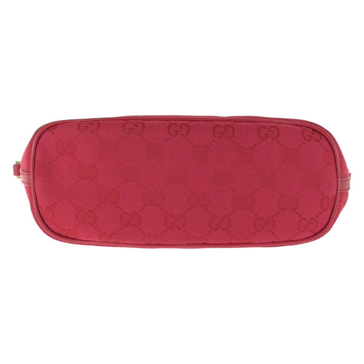 Gucci Handbag 039 1103 Gg Canvas, Leather Red Gold Metal Handbag Accessory Pouch Women Used Authentic