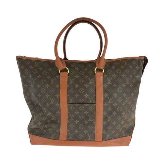 Louis Vuitton Tote Bag M42420 Pvc Brown Gold Metal Monogram Sack Weekend Gm