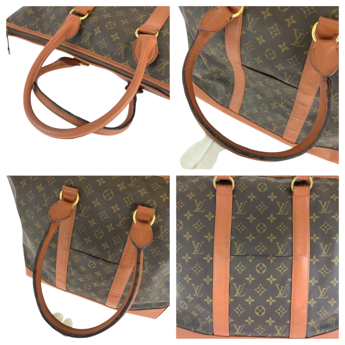 Louis Vuitton Tote Bag M42420 Pvc Brown Gold Metal Monogram Sack Weekend Gm