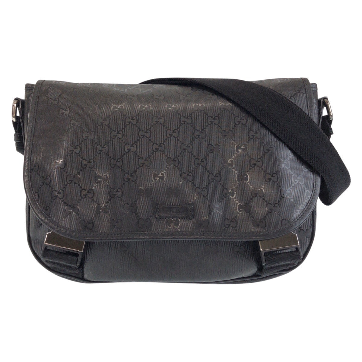 Gucci Shoulder Bag Pvc Black Gg Implementation