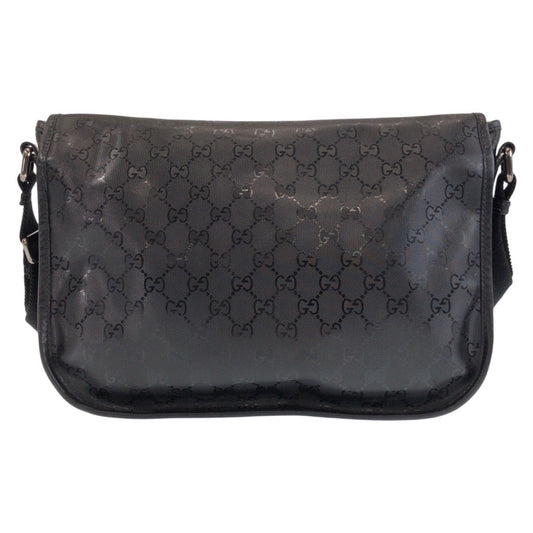 Gucci Shoulder Bag Pvc Black Gg Implementation