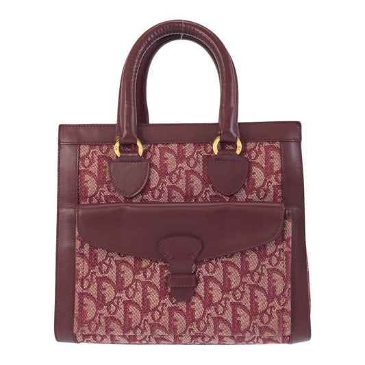 Christian Dior Handbag Canvas Wine Red Trotter