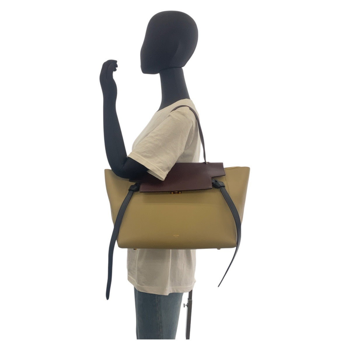 Celine Shoulder Bag Leather Beige Belt Bag