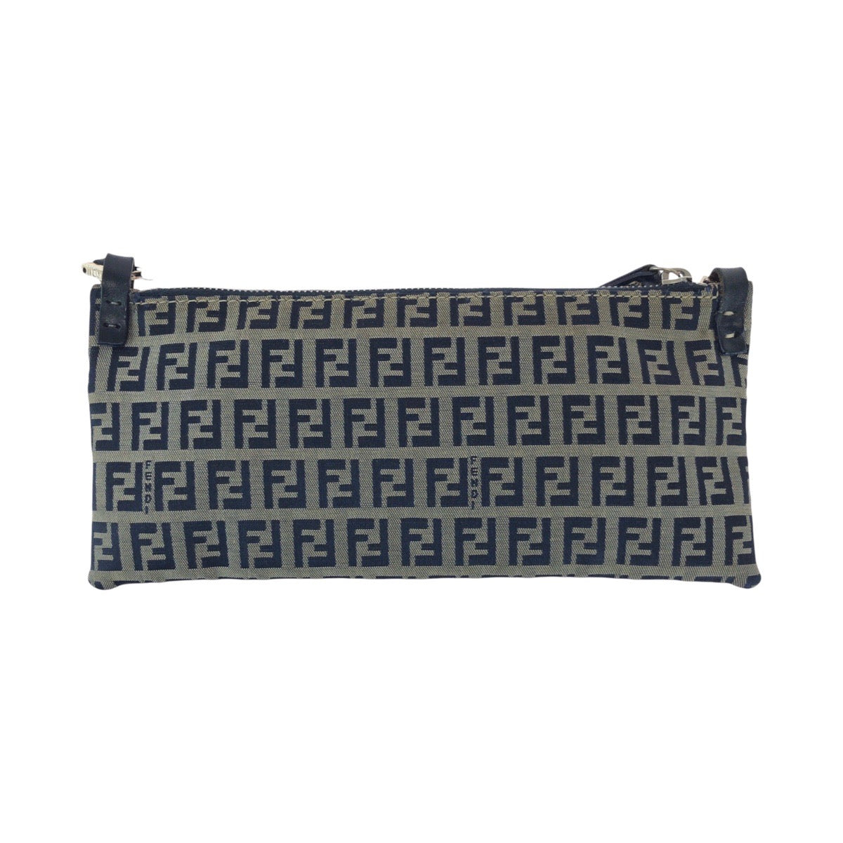 Fendi Shoulder Bag Canvas Gray Zucchino