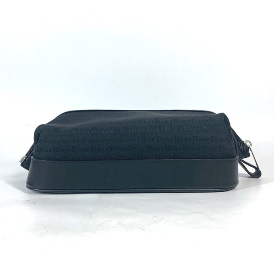 Dior Pouch Canvas / Leather Black Logo Unisex(unisex) Used Authentic