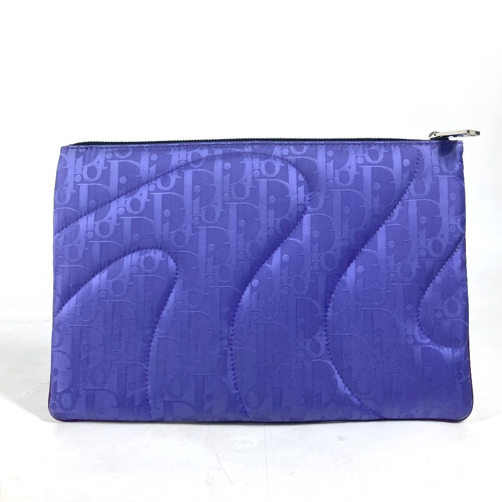 Dior Clutch Bag Nylon Purple Erl Collaboration Oblique Logo Mens Used Authentic