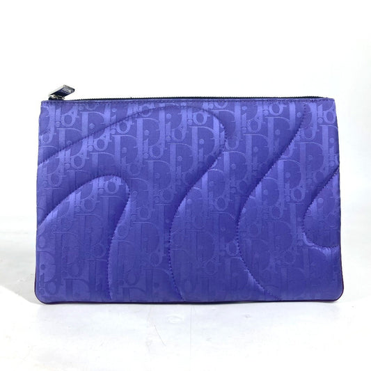 Dior Clutch Bag Nylon Purple Erl Collaboration Oblique Logo Mens Used Authentic