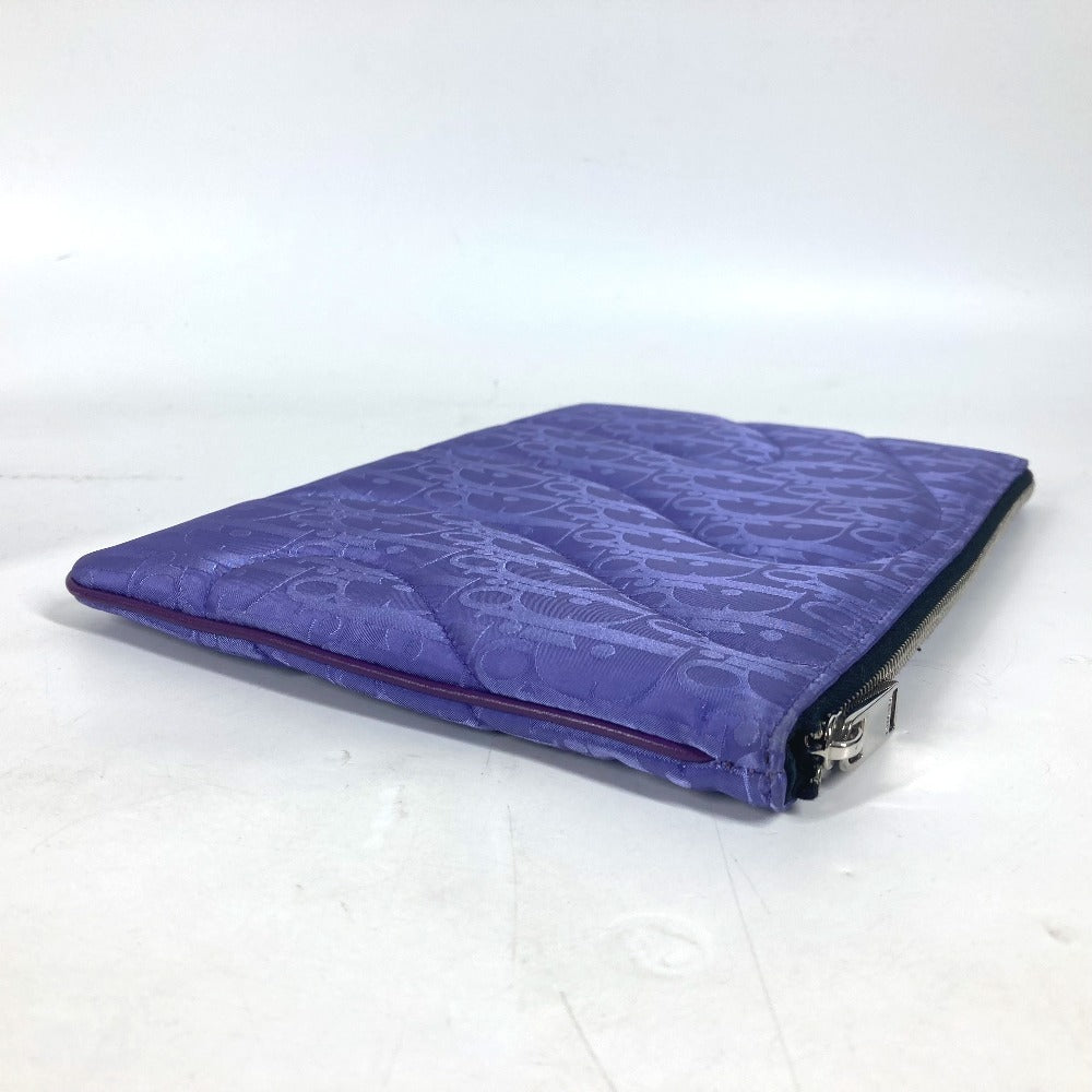 Dior Clutch Bag Nylon Purple Erl Collaboration Oblique Logo Mens Used Authentic