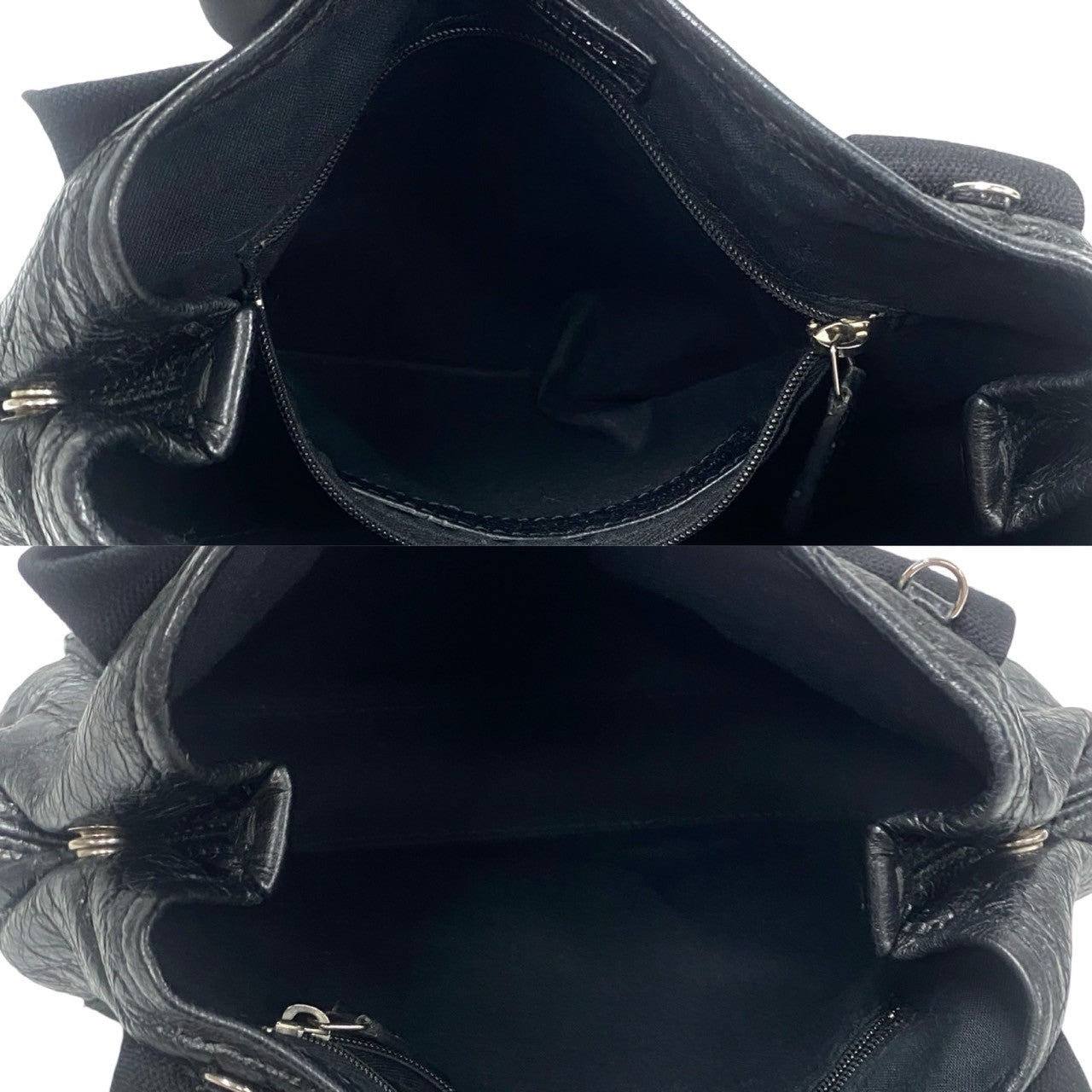 Balenciaga Shoulder Bag Leather Black Navy Kabas