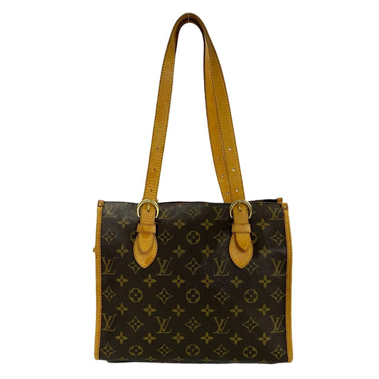 Louis Vuitton Tote Bag M40007 Leather, Pvc Brown Monogram Popan Cool O Women Used Authentic