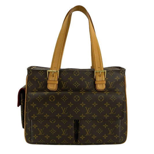 Louis Vuitton Tote Bag M51162 Leather, Pvc Brown Monogram Multiply Cite Women Used Authentic