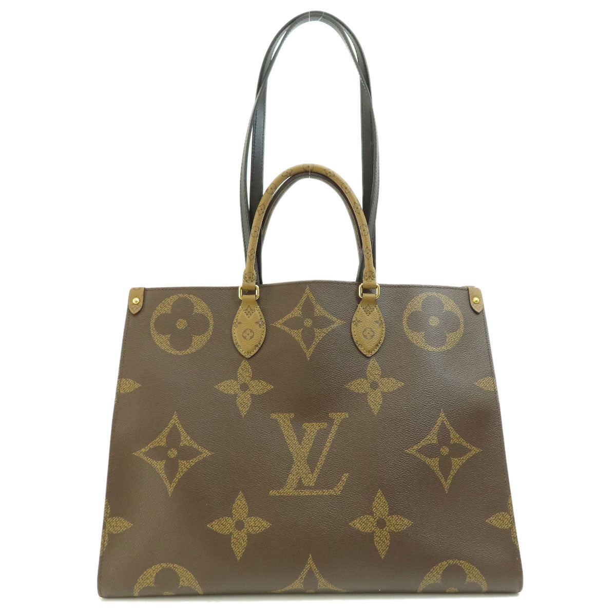 Louis Vuitton Tote Bag M44576 Monogram Reverse Brown On The Go Gm Giant Monogram Women Used Authentic