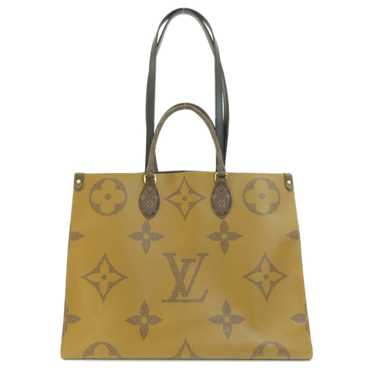 Louis Vuitton Tote Bag M44576 Monogram Reverse Brown On The Go Gm Giant Monogram Women Used Authentic