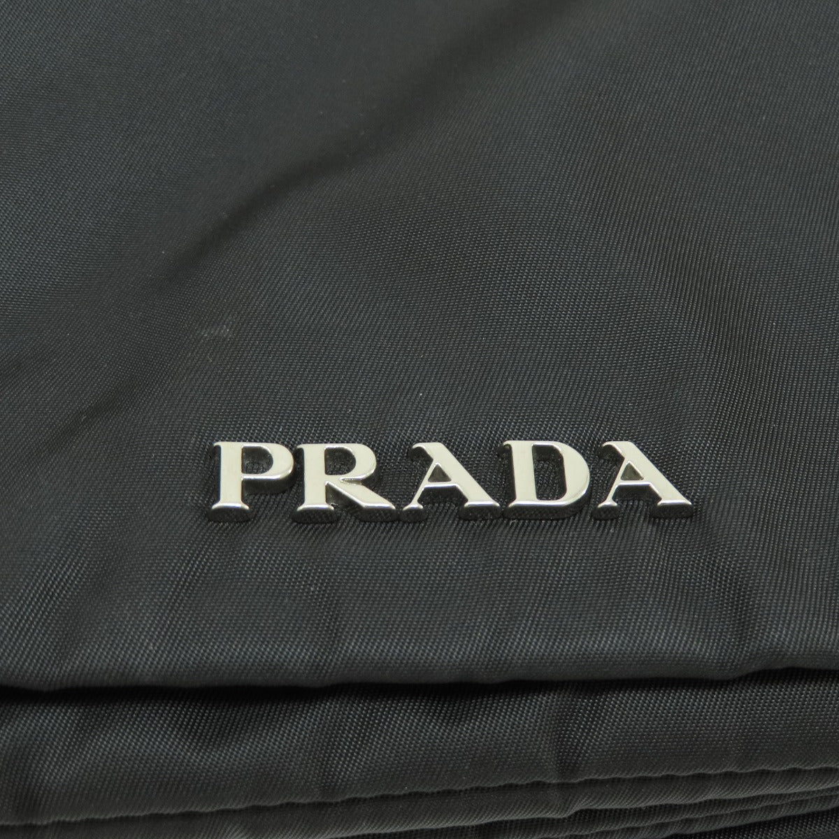 Prada Handbag Nylon Black Frill Women Used Authentic