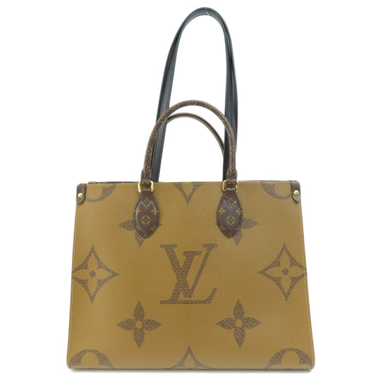 Louis Vuitton Tote Bag M45321 Monogram Reverse Brown On The Go Mm Monogram Giant Women Used Authentic