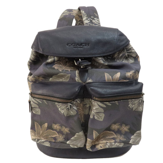 Coach Backpack F72083 Coated Canvas Navy Hawaiian