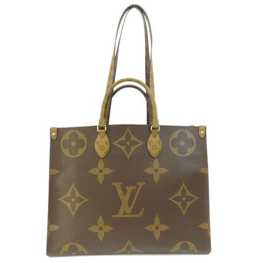 Louis Vuitton Tote Bag M44576 Monogram Reverse Brown On The Go Gm Giant Monogram Women Used Authentic