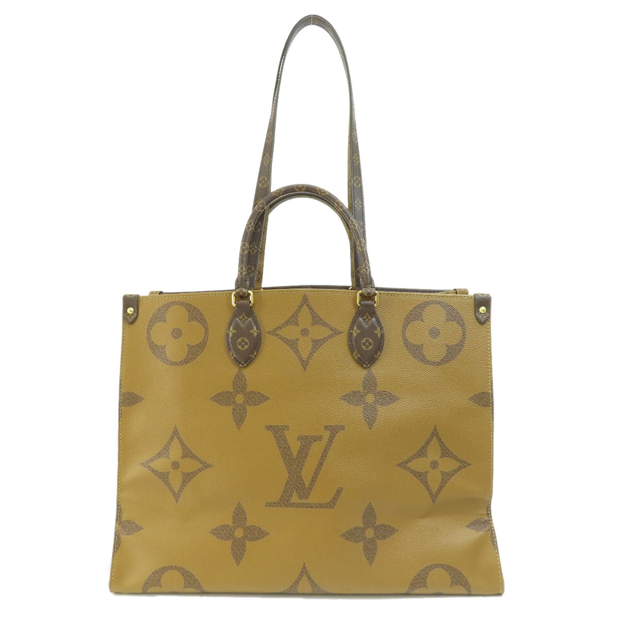 Louis Vuitton Tote Bag M44576 Monogram Reverse Brown On The Go Gm Giant Monogram Women Used Authentic